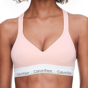 NWT Calvin Klein Icon Cotton Modal Padded Lift Bralette Sz M Pink Racerback